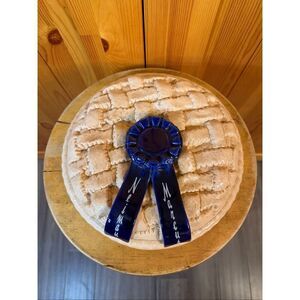 Neiman Marcus Handpainted Blue Ribbon Cover for Pie 10.5x10.5” (6557)